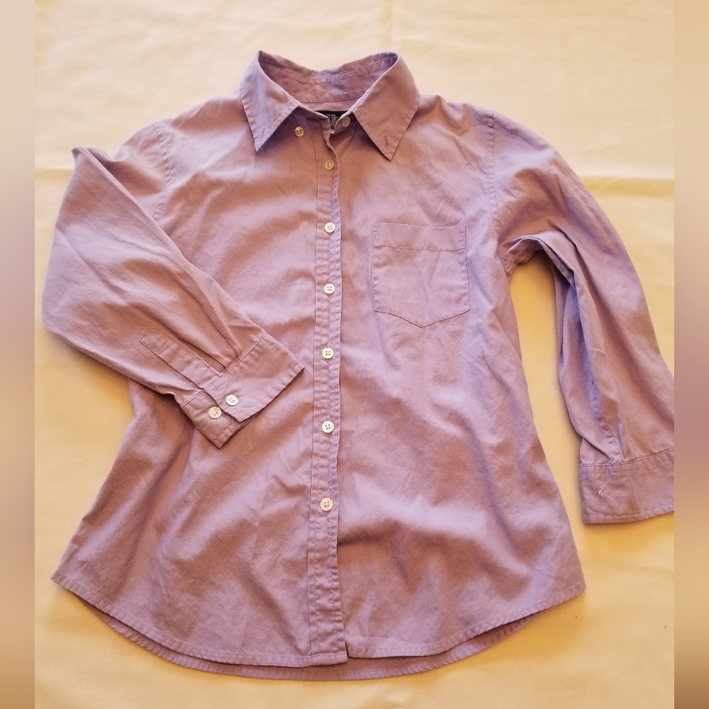 Ann Taylor purple cotton button up shirt S
